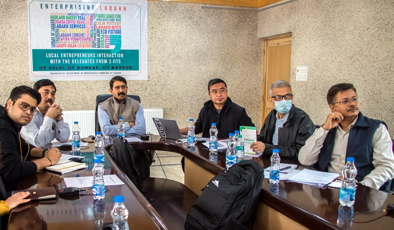 Secretary I&C Ladakh chairing a meeting.