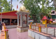 Kheer Bhawani spring turns red. - Excelsior/Shakeel