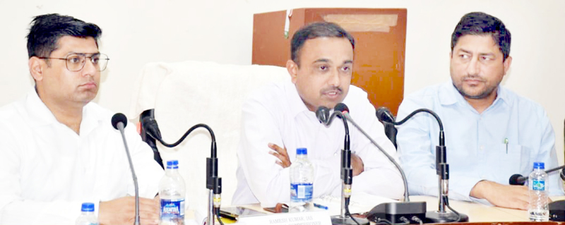 Divisional Commissioner Ramesh Kumar chairing a meeting in Rajouri. Divisional Commissioner Ramesh Kumar chairing a meeting in Rajouri.
