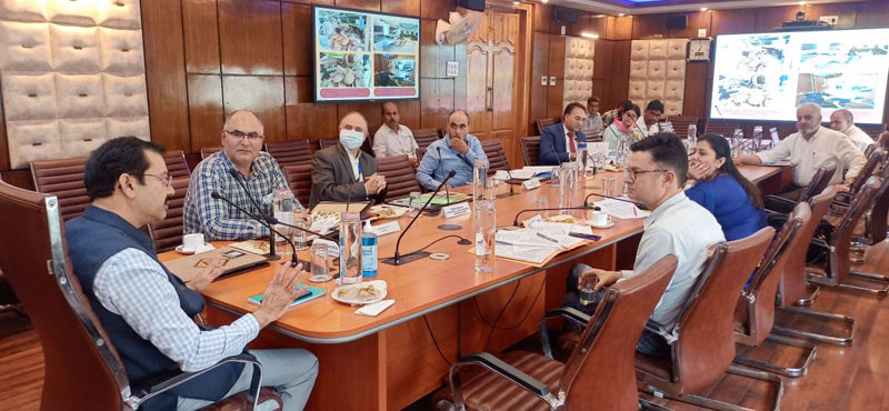 Addl Chief Secy Finance Vivek Bhardwaj chairing a meeting of JKREGP at Srinagar.