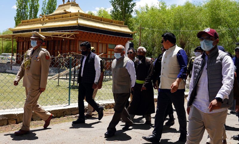 LG Ladakh R K Mathur alongwith others visiting Jivetsal in Leh. LG Ladakh R K Mathur alongwith others visiting Jivetsal in Leh.