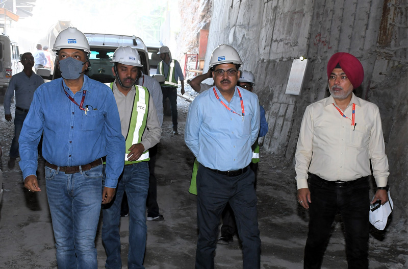 NHPC Director (Projects) Biswajit Basu during visit to Sawalkote Project.