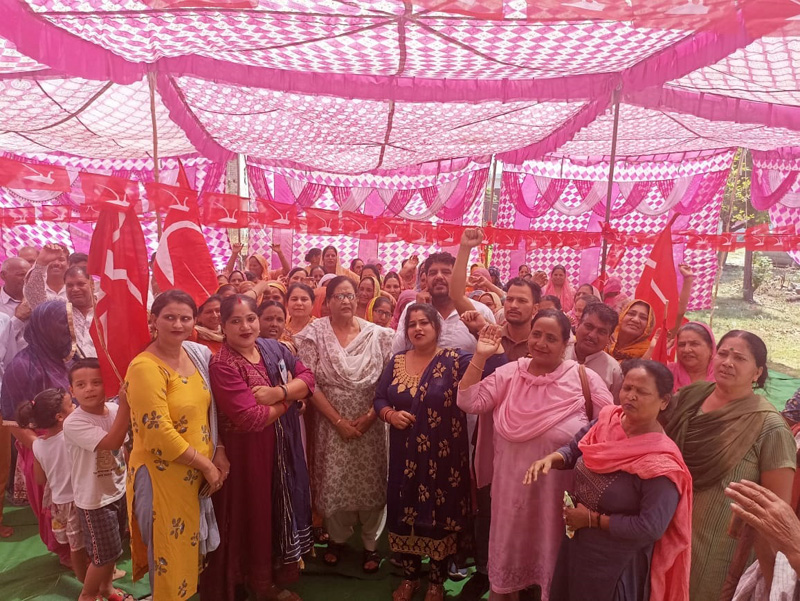 NC Women Wing vice president Bimla Luthra during a meeting at RS Pura on Wednesday.