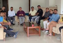 Kavinder Gupta during a meeting with Falcon representatives at Khandala , Maharashtra on Sunday.