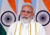 Prime Minister Narendra Modi addresses the silver jubilee celebrations of Telecom Regulatory Authority of India (TRAI), through video conferencing, in New Delhi on Tuesday. (UNI)