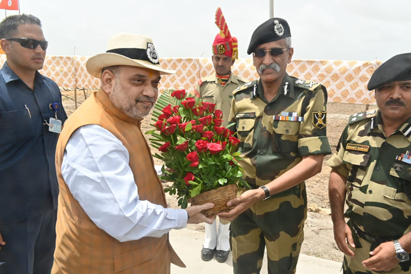 Union Home Minister Amit Shah visited National Academy of Coastal Policing (NACP), Okha, Gujarat on Sunday.