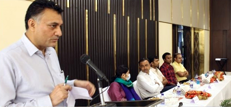 A dignitary addressing a Tourism Conclave at Katra on Monday. A dignitary addressing a Tourism Conclave at Katra on Monday.