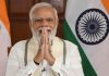 Prime Minister Narendra Modi addressing at the ‘Yuva Shivir’ being organised at Karelibaug, Vadodara via video conferencing, in New Delhi on Thursday. (UNI)