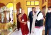 Union Home and Cooperation Minister, Amit Shah offers prayers at Golden Pagoda Temple, in Namsai, Arunachal Pradesh on Sunday.