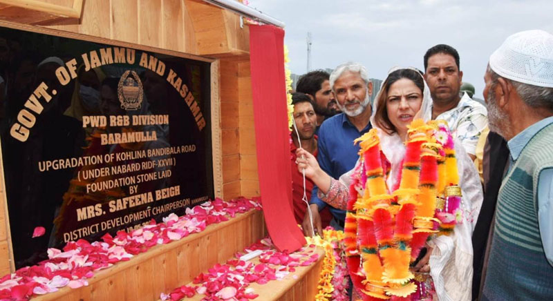 DDC Chairperson laying foundation stone of a project. DDC Chairperson laying foundation stone of a project.