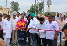 DDC Member, Taranjit Singh Tony inaugurating road works in Suchetgarh on Thursday.