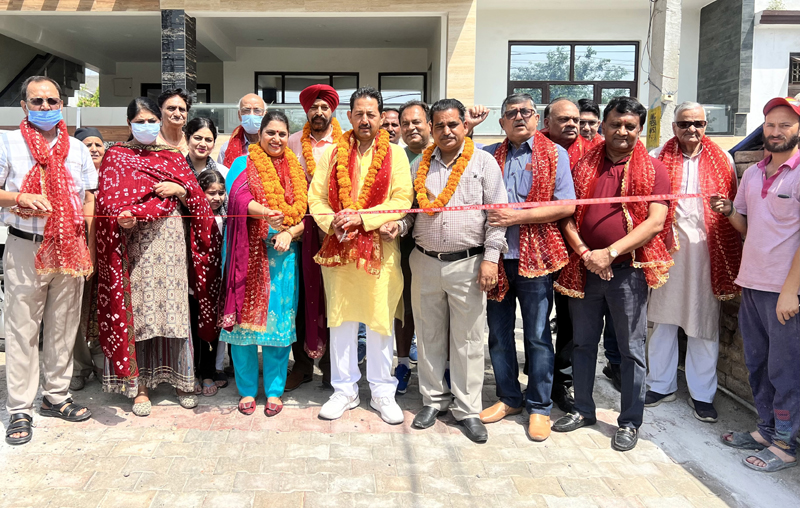BJP leader Baldev Singh Billawaria inaugurating lane and drain at Bhawani Vihar on Friday. BJP leader Baldev Singh Billawaria inaugurating lane and drain at Bhawani Vihar on Friday.