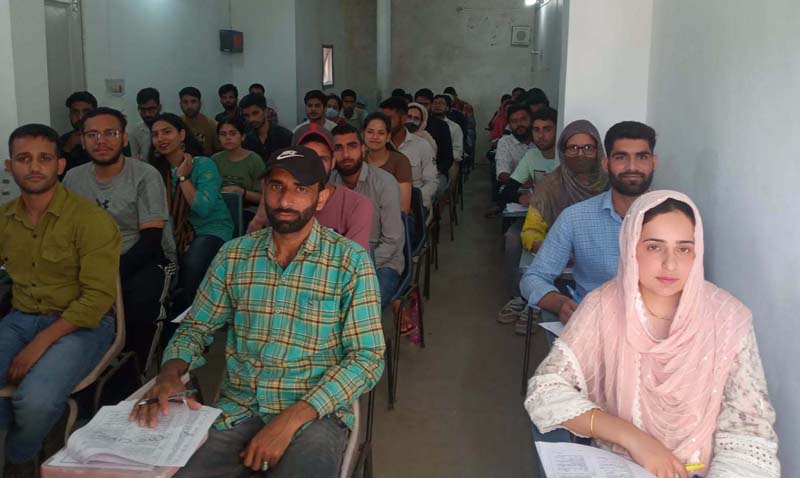 Civil services aspirants appearing for test, conducted for free coaching at Jammu and Srinagar on Wednesday. Civil services aspirants appearing for test, conducted for free coaching at Jammu and Srinagar on Wednesday.