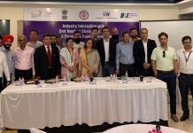 CPFC EPFO Neelam Shami Rao posing with industry leaders during a programme in Srinagar.