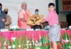 Armaan Kansal, student of Jodhamal Public School receiving award from Lieutenant Governor Manoj Sinha at Srinagar.