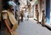 A view of bandh in Poonch town on Saturday.