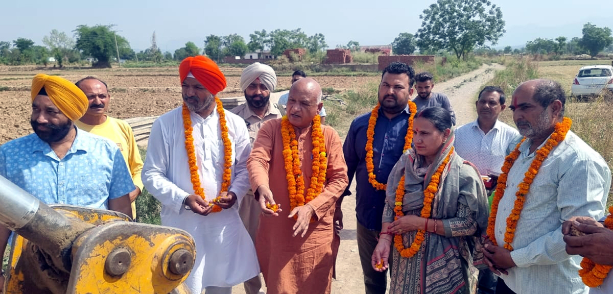 DDC Chairman Jammu, Bharat Bhushan kick starting work of Lift Irrigation Scheme at Batera on Saturday. DDC Chairman Jammu, Bharat Bhushan kick starting work of Lift Irrigation Scheme at Batera on Saturday.