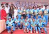 Winning team awarded with trophy by dignitaries in presence of Brig Anil Gupta at Jammu on Saturday.