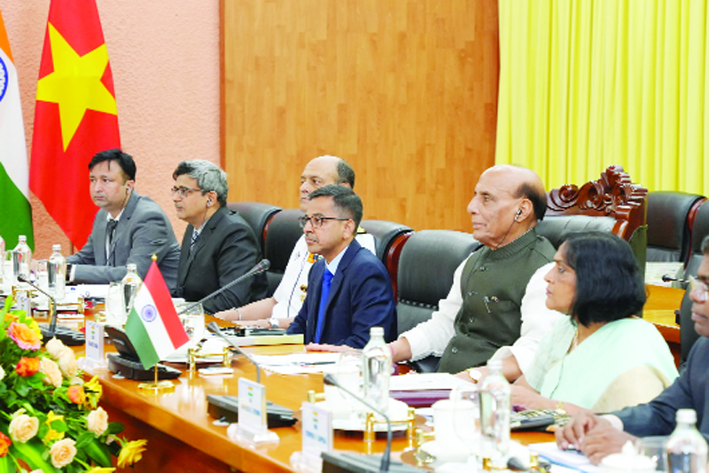 Glimpses of bilateral meeting between the Union Minister for Defence, Rajnath Singh and the Minister of National Defence, Vietnam, General Phan Van Giang, in Hanoi on Wednesday. UNI Glimpses of bilateral meeting between the Union Minister for Defence, Rajnath Singh and the Minister of National Defence, Vietnam, General Phan Van Giang, in Hanoi on Wednesday. UNI
