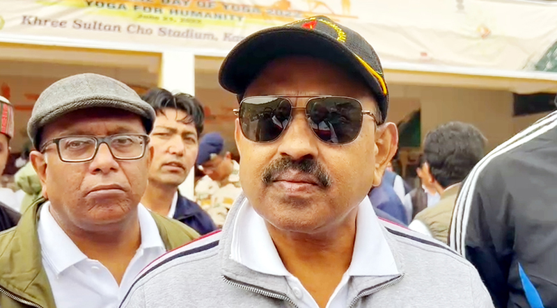 Union MoS Home Ajay Mishra speaking to reporters in Kargil on Tuesday. -Excelsior/Basharat Ladakhi Union MoS Home Ajay Mishra speaking to reporters in Kargil on Tuesday. -Excelsior/Basharat Ladakhi