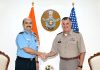 General Charles A Flynn, Commanding General, United States Army Pacific calling on Chief of Air Staff Air Chief Marshal Vivek Ram Chaudhari in New Delhi on Wednesday.(UNI)