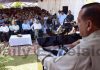 Union Minister Dr Jitendra Singh addressing a meeting at Budgam on Tuesday. -Excelsior / Shakeel