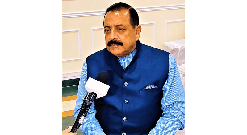 Union Minister Dr Jitendra Singh briefing the media on 
