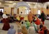 Devotees paying obeisance at Chatti Padshahi Gurudwara in Srinagar on the Birth anniversary of Guru Hargobind Ji. -Excelsior/Shakeel