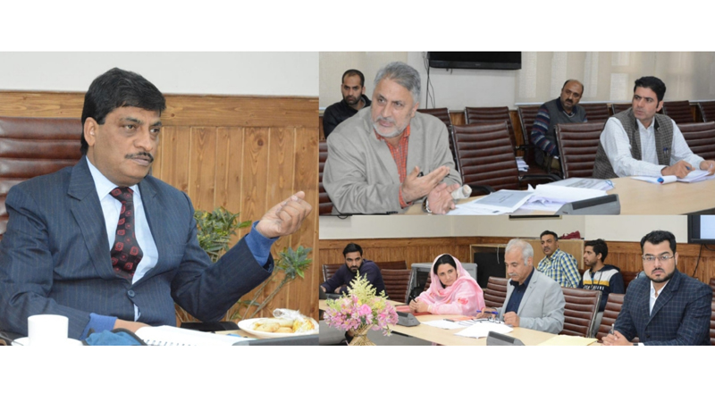 CS Dr Arun K Mehta chairing a meeting at Srinagar on Tuesday. CS Dr Arun K Mehta chairing a meeting at Srinagar on Tuesday.