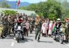 A march being taken out with Kargil Victory Flame in Ramban on Sunday.