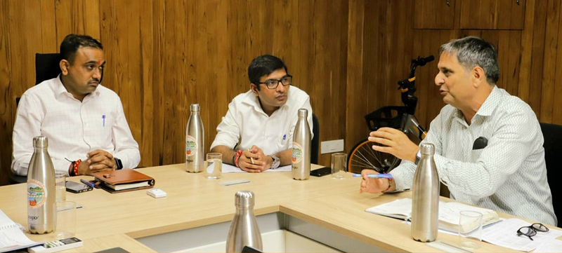 Div Com Ramesh Kumar chairing a meeting at Jammu. Div Com Ramesh Kumar chairing a meeting at Jammu.