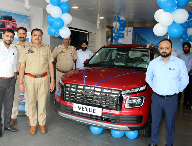 Dignitaries unveiling New Hyundai Venue at Shuhul Motors on Thursday. —Excelsior/Rakesh Dignitaries unveiling New Hyundai Venue at Shuhul Motors on Thursday. —Excelsior/Rakesh