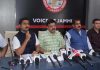 JCCI president Arun Gupta, flanked by others addressing a press conference in Jammu on Friday. -Excelsior/Rakesh