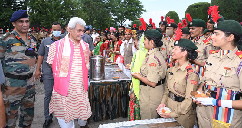 Lt Governor interacts with NCC cadets during National Integration Camp in Srinagar. Lt Governor interacts with NCC cadets during National Integration Camp in Srinagar.