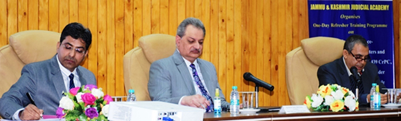 Dignitaries during Refresher Training Programme at J&K Judicial Academy. Dignitaries during Refresher Training Programme at J&K Judicial Academy.