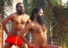 Yoga Guru Baba Ramdev performing Yoga on the eve of International Yoga Day at Patanjali Yogpeeth in Haridwar on Monday. (UNI)