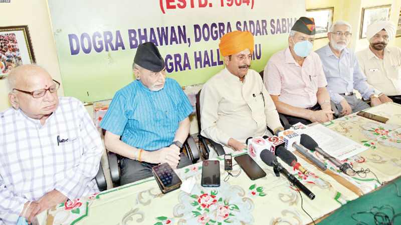 DSS J&K president Thakur Gulchain Singh Charak addressing a press conference at Jammu on Wednesday. -Excelsior/Rakesh DSS J&K president Thakur Gulchain Singh Charak addressing a press conference at Jammu on Wednesday. -Excelsior/Rakesh