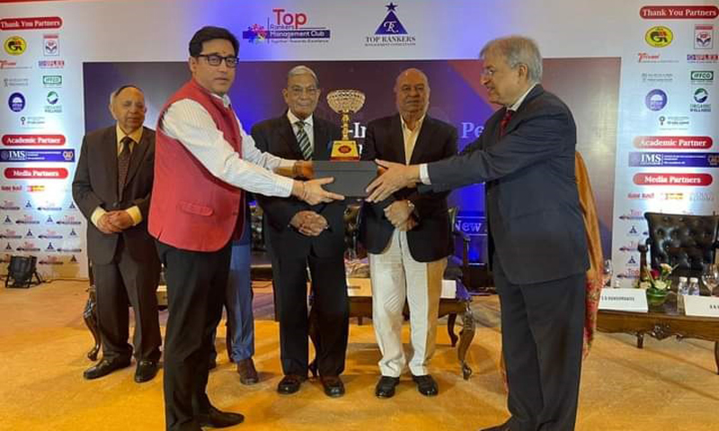 VC, Skill Development University Gurugram, Raj Nehru being presented the Top Rankers Excellence Award at New Delhi on Friday. VC, Skill Development University Gurugram, Raj Nehru being presented the Top Rankers Excellence Award at New Delhi on Friday.