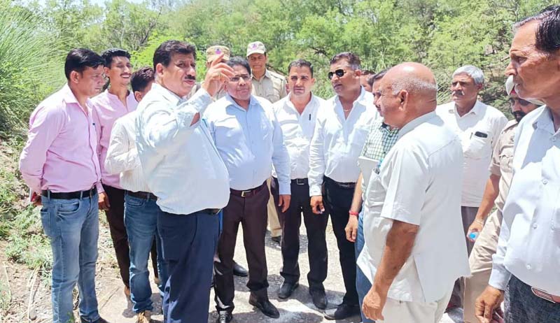 Bharat Bhushan inspecting lift irrigation schemes on Thursday.