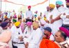 Punjab Chief Minister Bhagwant Mann meeting family members of Late Singer Sidhu Moosewala, in Mansa on Friday. (UNI)
