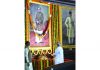 Prime Minister Narendra Modi and Lok Sabha Speaker Om Birla paying floral tributes to Dr Shyama Prasad Mookerjee on his birth anniversary at Central Hall of Parliament in New Delhi on Wednesday. (UNI)