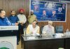 Union Minister Dr Jitendra Singh delivering keynote address at Central University, Jammu on Saturday.