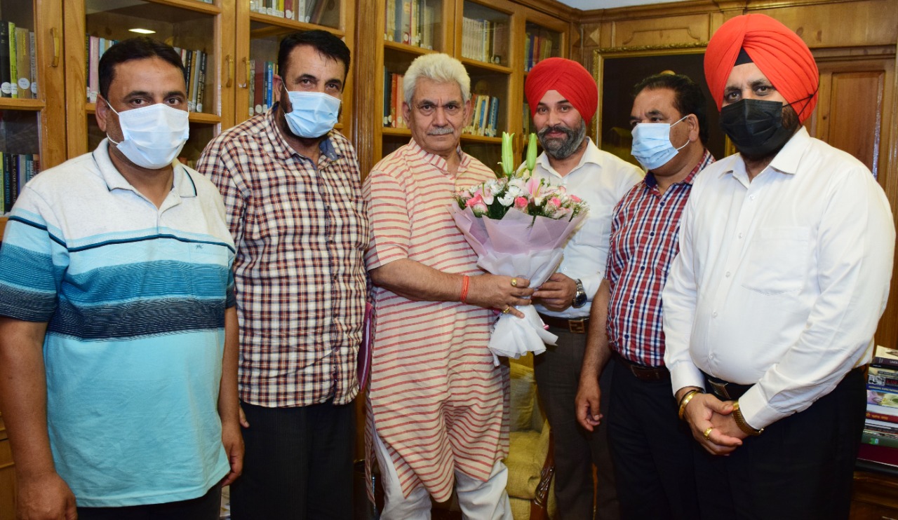 Lt Governor with delegation of All J&K Transport Welfare Association