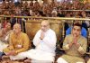 Union Minister for Home Affairs and Cooperation Amit Shah worships at Jagannath Temple, in Ahmedabad on Friday. (UNI)