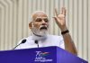 Prime Minister Narendra Modi addresses during the Udyami Bharat programme organised under the Azadi Ka Amrit Mahotsav by the Ministry of Micro Small and Medium Entreprises, in New Delhi on Thursday (UNI)