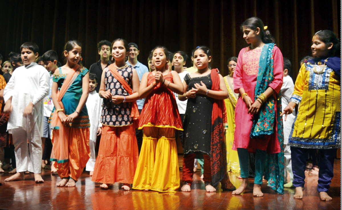 Child artists performing in play 'Pollution Ka Solution' at Jammu on Sunday. Child artists performing in play 'Pollution Ka Solution' at Jammu on Sunday.