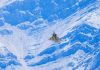 IAF fighter jet Rafale flying near the mountains of Leh on Monday. (UNI)