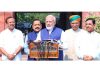 Prime Minister Narendra Modi addressing media persons at Parliament House in New Delhi on Monday.