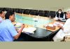 Lieutenant Governor Manoj Sinha chairing the Administrative Council meeting in Srinagar on Friday.