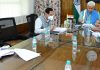 Lieutenant Governor Manoj Sinha chairing Administrative Council meeting at Srinagar on Wednesday.